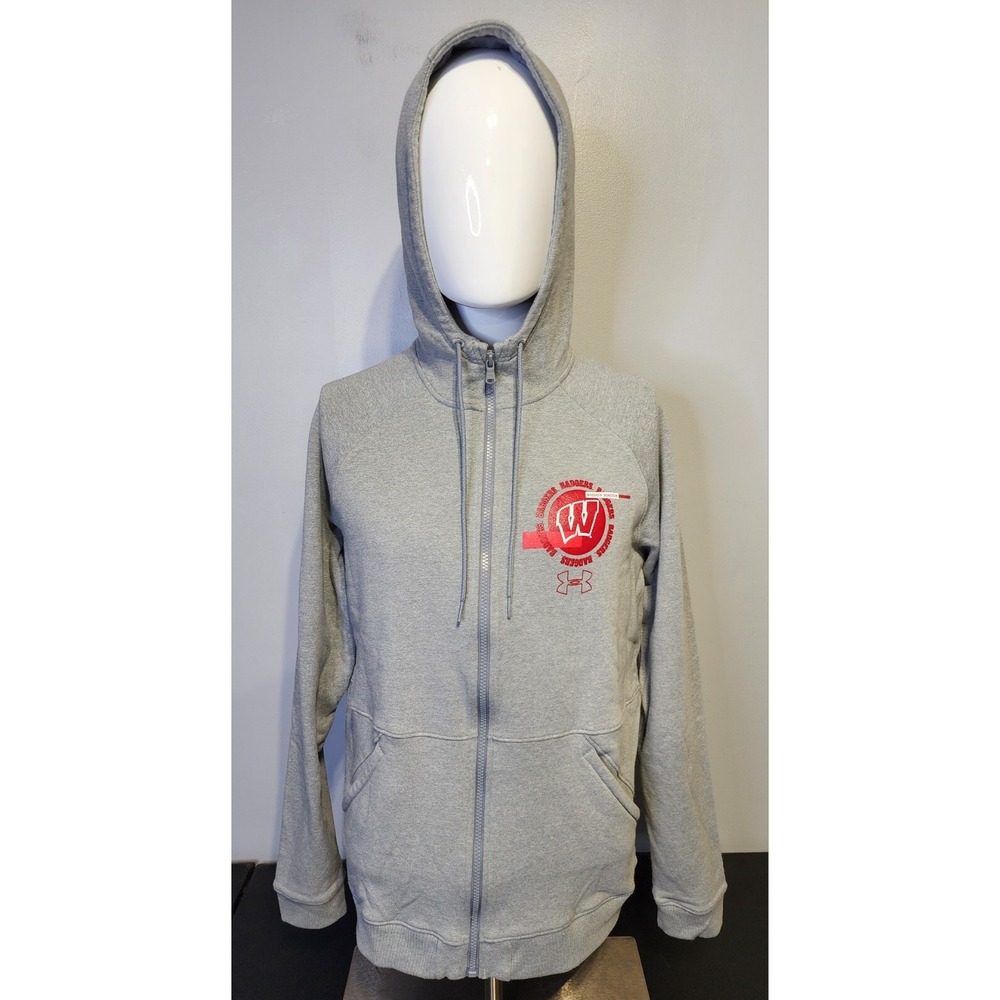 Under Armour Adult Large NCAA University of Wisconsin Badgers Full Zip‎ Hoodie